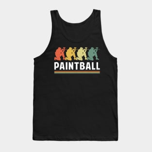 Colorful Retro Paintball Players Paint Ball Airsoft Tank Top